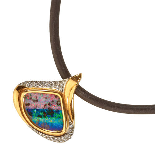 OPAL-BRILLANT-ANH�NGER MIT KETTE : (DOBIASCHOFSKY AUKTIONEN AG)