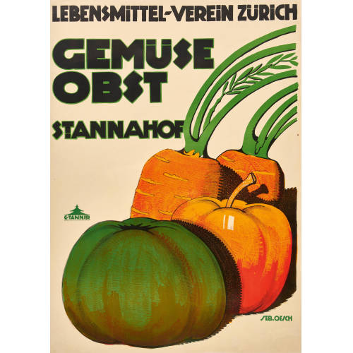 ALBERT SEBASTIAN OESCH : 'Lebensmittel-Verein Z�rich Gem�se Obst St. Annahof' (DOBIASCHOFSKY AUKTIONEN AG)