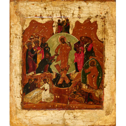 ENDE 16. JH./ANFANG 17. JH. RUSSLAND : Christi Auferstehung und H�llenfahrt (DOBIASCHOFSKY AUKTIONEN AG)