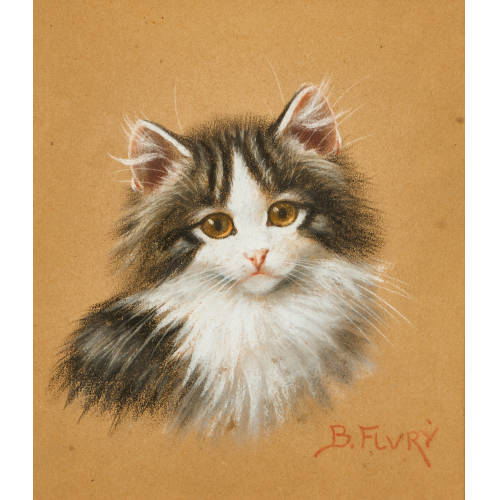 BURKHARD (GEN. KATZEN-FLURY) FLURY : Katzenportr�t (DOBIASCHOFSKY AUKTIONEN AG)