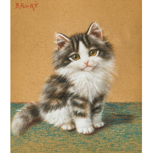 BURKHARD (GEN. KATZEN-FLURY) FLURY : Sitzendes K�tzchen (DOBIASCHOFSKY AUKTIONEN AG)