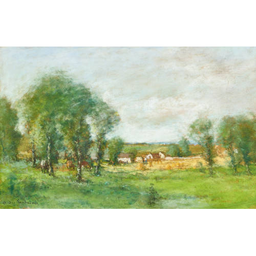 ANDR� DES FONTAINES : Landschaftspartie mit Hain und Weiler (DOBIASCHOFSKY AUKTIONEN AG)