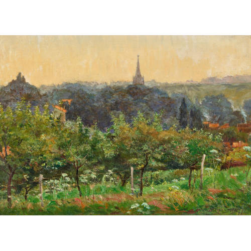P. LEGRAND : Landschaft mit Kirchturm (DOBIASCHOFSKY AUKTIONEN AG)