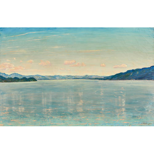 LOUIS D�RR : Der Thunersee von Leissigen aus gesehen (DOBIASCHOFSKY AUKTIONEN AG)