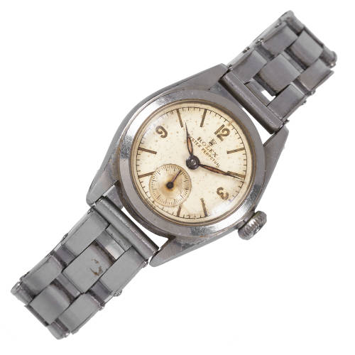 ROLEX : Vintage-Damenarmbanduhr 'Oyster Perpetual Bubbleback' (DOBIASCHOFSKY AUKTIONEN AG)