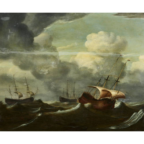 17./18. JH. HOLLAND : Segelschiffe auf rauer See (DOBIASCHOFSKY AUKTIONEN AG)