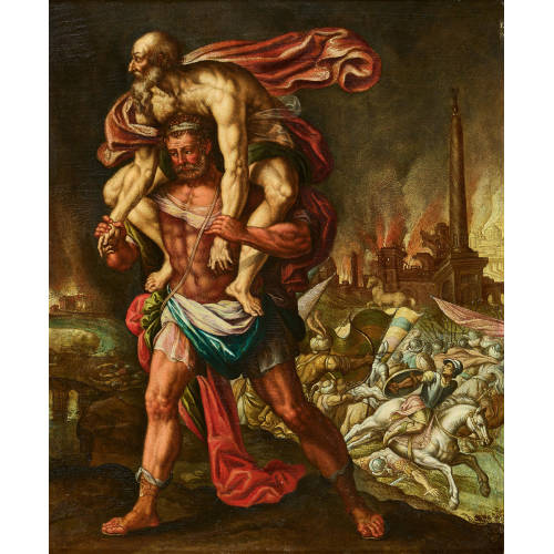 16./17. JH. FL�MISCH : �neas rettet seinen Vater Anchises aus Troja (DOBIASCHOFSKY AUKTIONEN AG)