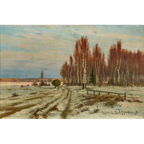 19. JH. UKRAINE : Winterlandschaft mit Birkenwald (DOBIASCHOFSKY AUKTIONEN AG)
