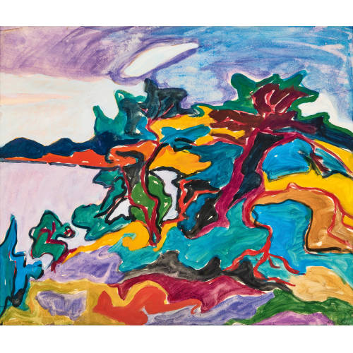 MARTIN PETER FLCK : Uferlandschaft mit Bumen (DOBIASCHOFSKY AUKTIONEN AG)