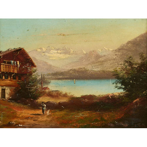 KARL STAUFFER-BERN : Thunersee mit Bl�emlisalp und Niesen (DOBIASCHOFSKY AUKTIONEN AG)