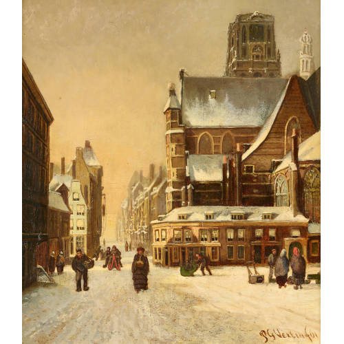 PIETER GERARDUS VERTIN : Sonniger Wintertag in Alkmaar (DOBIASCHOFSKY AUKTIONEN AG)