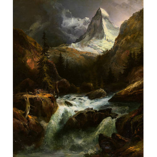 RUDOLF VOLMAR : Gebirgsbach mit Matterhorn (DOBIASCHOFSKY AUKTIONEN AG)