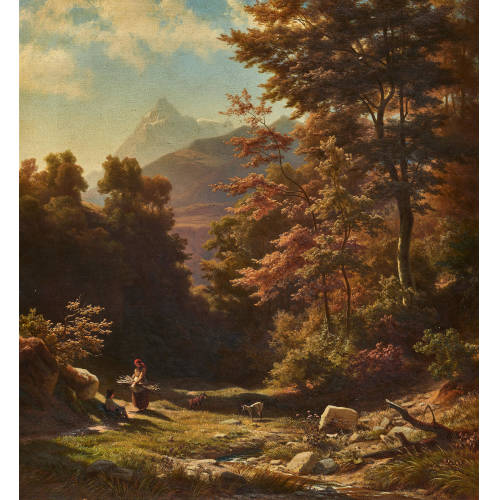 JOHANNES (HANS) BECKMANN : Reisigsammlerin im Herbst (DOBIASCHOFSKY AUKTIONEN AG)