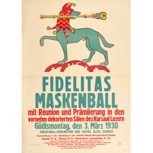 OTTO LANDOLT : 'Fidelitas Maskenball Luzern 1930' (DOBIASCHOFSKY AUKTIONEN AG)