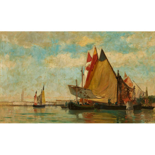 AUGUSTE LOUIS VEILLON : 'Bateaux � Venise' (DOBIASCHOFSKY AUKTIONEN AG)