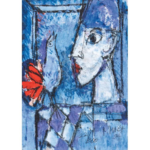 RUDOLF MIRER : Harlekin mit Vogel (DOBIASCHOFSKY AUKTIONEN AG)