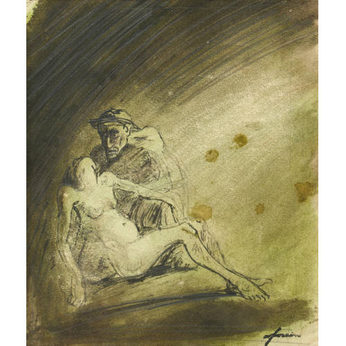 JEAN LOUIS FORAIN : Alter Mann mit weiblichem Akt (DOBIASCHOFSKY AUKTIONEN AG)
