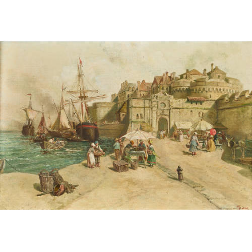 FRAN�OIS ADOLPHE GRISON : 'St-Malo (Normandie)' (DOBIASCHOFSKY AUKTIONEN AG)