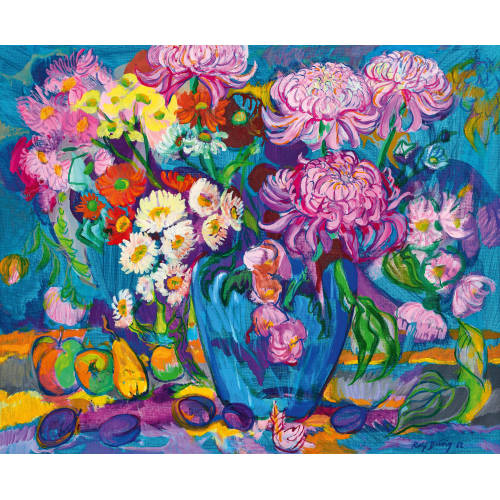ROLF D�RIG : Stillleben mit Blumen und Obst (DOBIASCHOFSKY AUKTIONEN AG)