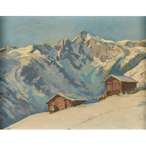 HENRI �DOUARD HUGUENIN-VIRCHAUX : Winterliche Alplandschaft (DOBIASCHOFSKY AUKTIONEN AG)