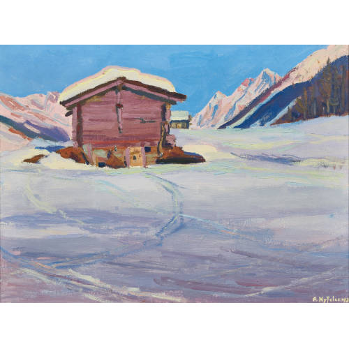 ALBERT NYFELER : 'Winter auf der Alp' (Ltschenlcke) (DOBIASCHOFSKY AUKTIONEN AG)