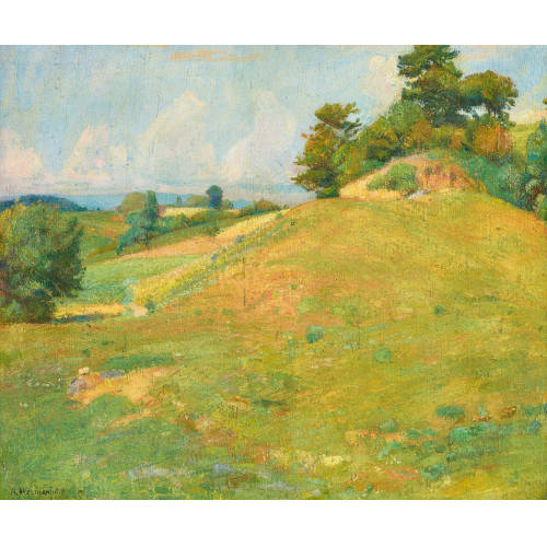 JACQUES �LIE ABRAHAM HERMANJAT : Paysage aux environs des Lavaux (DOBIASCHOFSKY AUKTIONEN AG)