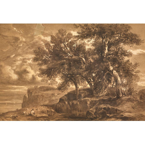 JOHANN HEINRICH FISCHBACH : Romantische Landschaft mit Sch�ferin am Teich (DOBIASCHOFSKY AUKTIONEN AG)
