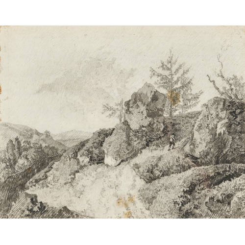 BALTHASAR ANTON DUNKER : Landschaft mit Wanderer (DOBIASCHOFSKY AUKTIONEN AG)