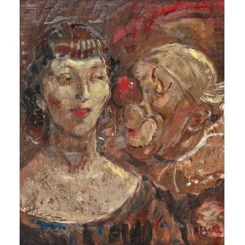 KARL SCHENK : Clown mit Zirkusfrau (DOBIASCHOFSKY AUKTIONEN AG)