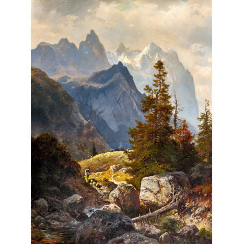 LUDWIG SCKELL : Ansicht des Wetterhorns (DOBIASCHOFSKY AUKTIONEN AG)