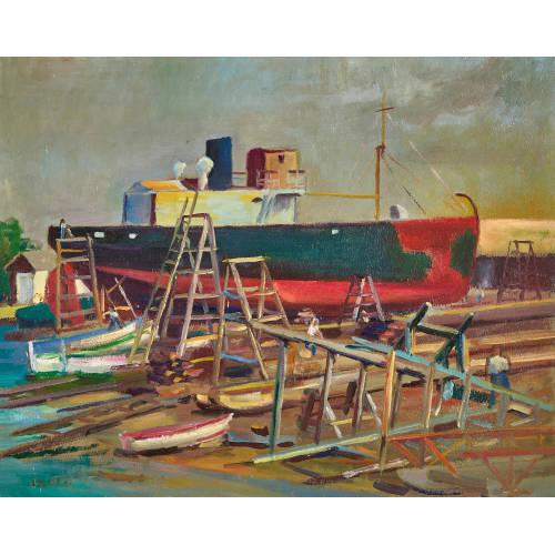PAUL JAKOB) PAOLO (EIGTL. M�LLER : 'Schiffswerft (Porte d'Ischia)' (DOBIASCHOFSKY AUKTIONEN AG)