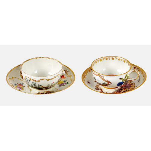 PAAR TASSEN UND UNTERTASSEN : Meissen, 18./19. Jh. (K�nigliche Porzellan Manufaktur) (DOBIASCHOFSKY AUKTIONEN AG)