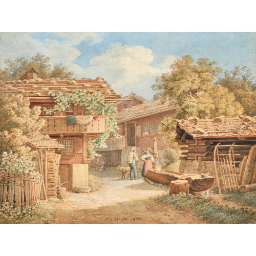 FRIEDRICH WILHELM MORITZ : Bauernpaar in l�ndlicher Umgebung (DOBIASCHOFSKY AUKTIONEN AG)