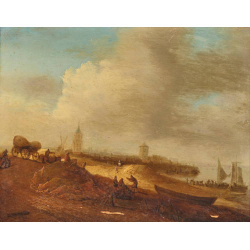 18. JH. HOLLAND : Belebte Strandlandschaft (DOBIASCHOFSKY AUKTIONEN AG)
