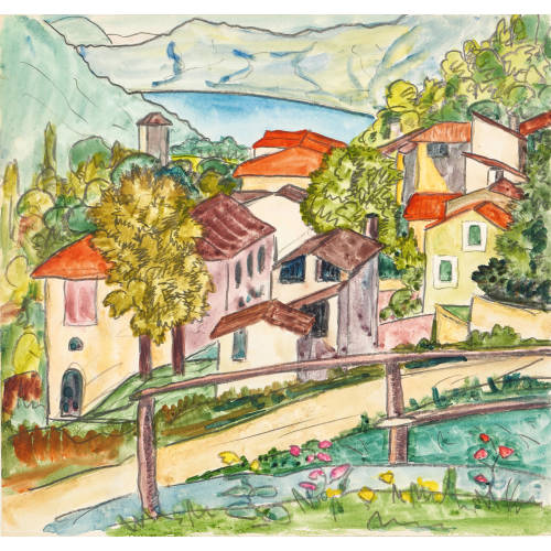 HERMANN HESSE : Tessiner Dorflandschaft (DOBIASCHOFSKY AUKTIONEN AG)