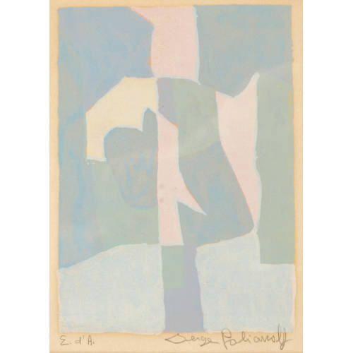 SERGE POLIAKOFF : 'Komposition in Blau, Rosa und Grau' (DOBIASCHOFSKY AUKTIONEN AG)