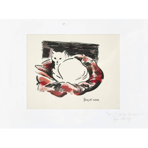 JACQUES) NAM (EIGTL. LEHMANN : Liegende Katze (DOBIASCHOFSKY AUKTIONEN AG)