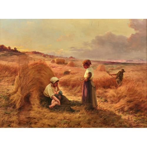 ERNEST CHATEIGNON : Rast bei der Ernte (DOBIASCHOFSKY AUKTIONEN AG)