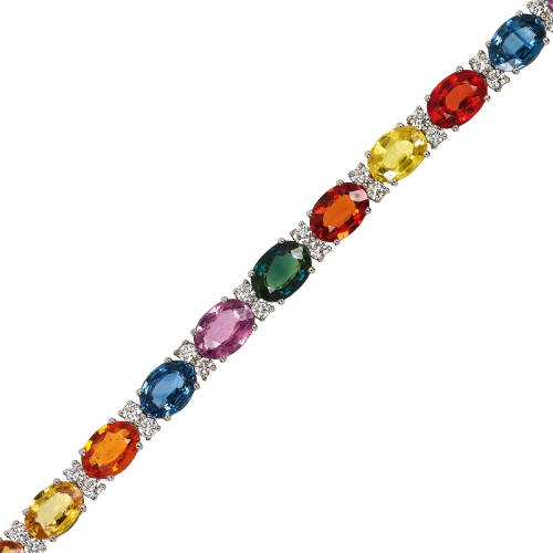 SAPHIR-DIAMANT-BRACELET : (DOBIASCHOFSKY AUKTIONEN AG)