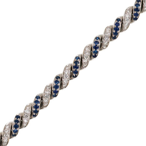 SAPHIR-DIAMANT-BRACELET : (DOBIASCHOFSKY AUKTIONEN AG)
