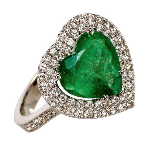 SMARAGD-DIAMANT-RING : (DOBIASCHOFSKY AUKTIONEN AG)