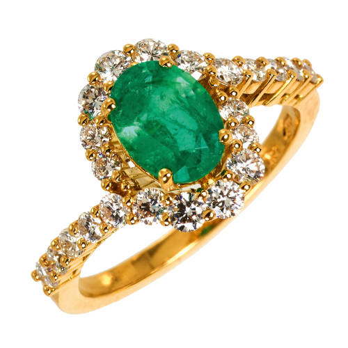 SMARAGD-DIAMANT-RING : (DOBIASCHOFSKY AUKTIONEN AG)