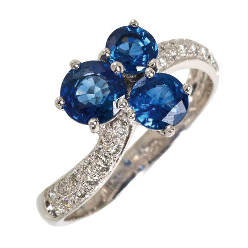 SAPHIR-DIAMANT-RING : (DOBIASCHOFSKY AUKTIONEN AG)