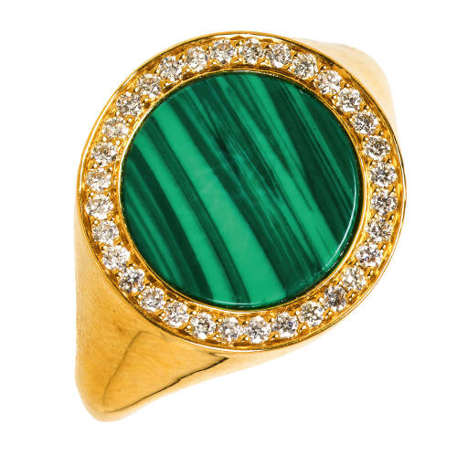 MALACHIT-DIAMANT-RING : (DOBIASCHOFSKY AUKTIONEN AG)