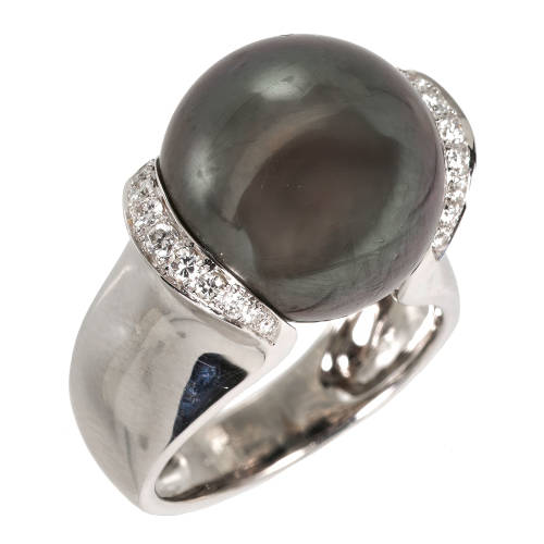 PERLEN-DIAMANT-RING : (DOBIASCHOFSKY AUKTIONEN AG)