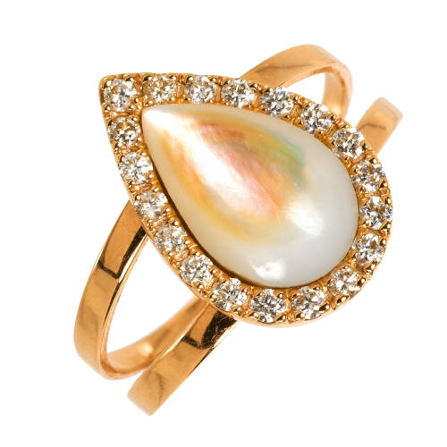 PERLMUTT-DIAMANT-RING : (DOBIASCHOFSKY AUKTIONEN AG)