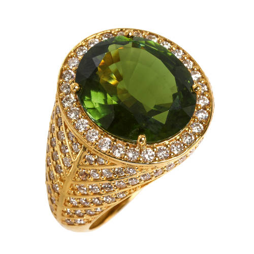 TURMALIN-DIAMANT-RING : (DOBIASCHOFSKY AUKTIONEN AG)