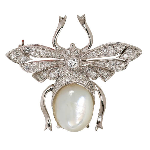 OPAL-DIAMANT-BROSCHE : (DOBIASCHOFSKY AUKTIONEN AG)