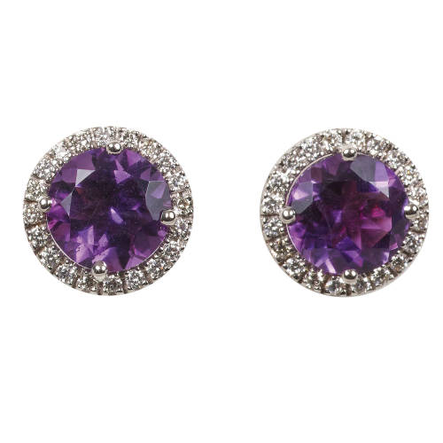 AMETHYST-DIAMANT-OHRSTECKER : (DOBIASCHOFSKY AUKTIONEN AG)