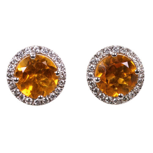 CITRIN-DIAMANT-OHRSTECKER : (DOBIASCHOFSKY AUKTIONEN AG)
